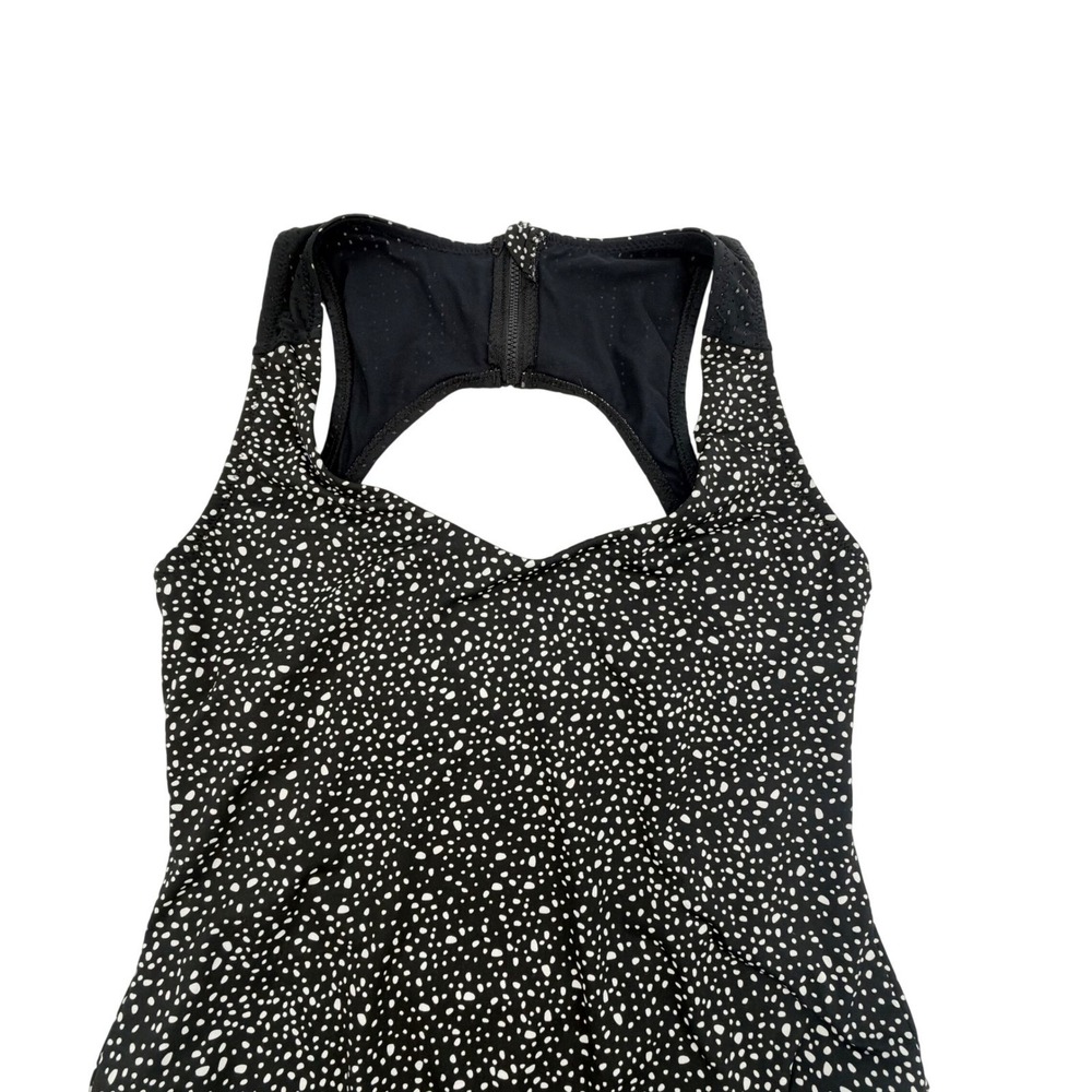 MSRP $92 Nike Swim Move To Zero O-Back One-Piece Swimsuit Black WhiteSize L - Picture 3 of 7